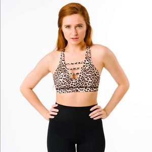 Zyia leopard grid sports bra